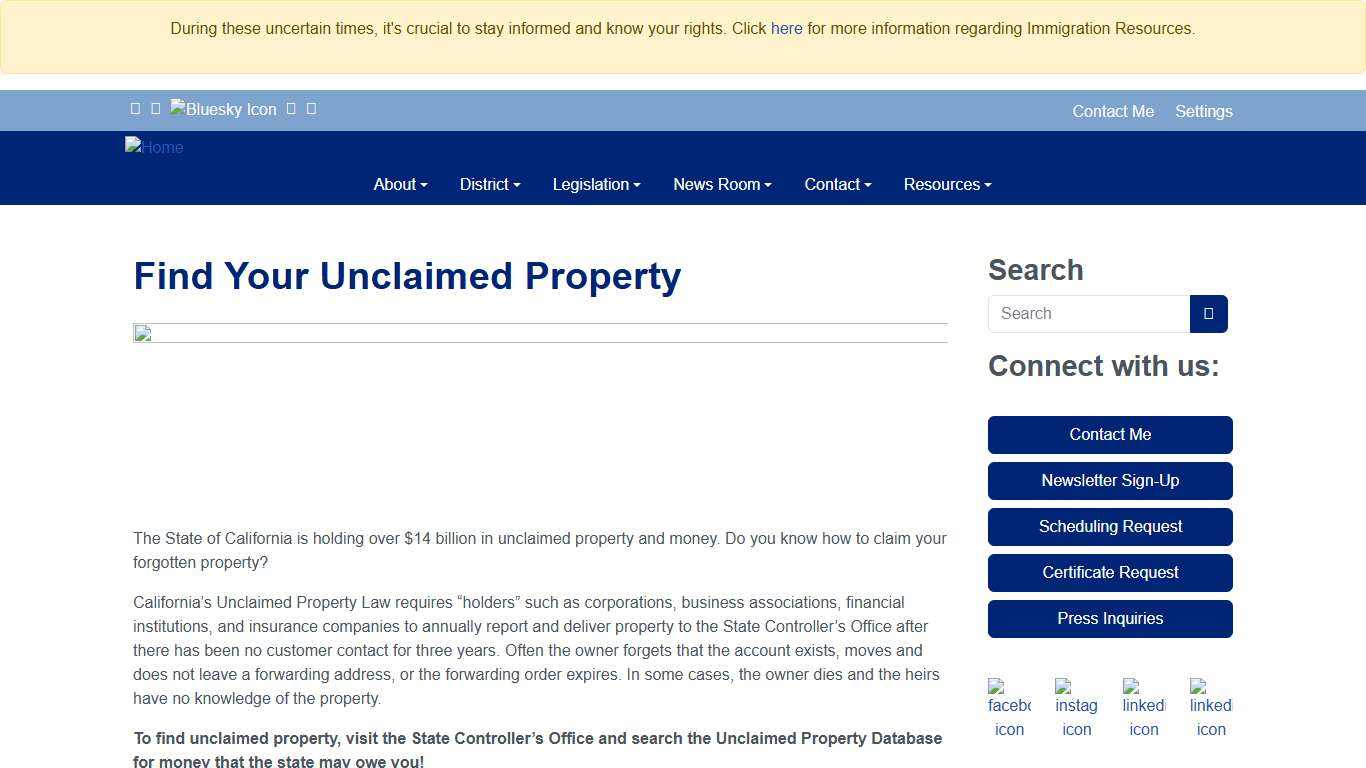 Find Your Unclaimed Property Official Website - Assemblymember Rebecca Bauer-Kahan Representing the 16th California Assembly District